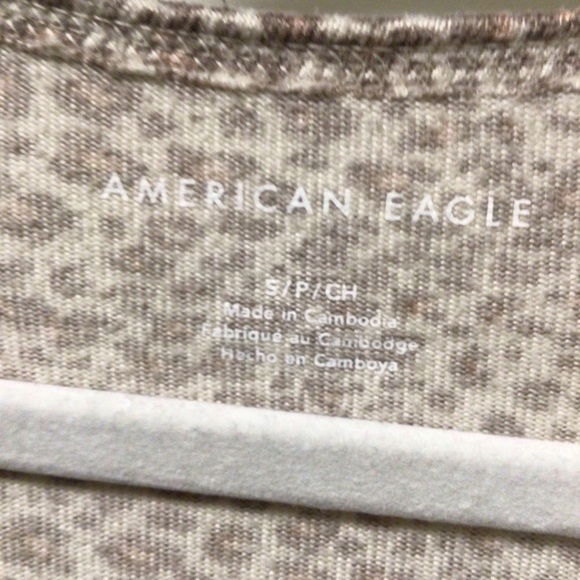 Womens American Eagle Cheetah Print Long Sleeve Top - Picture 2 of 7